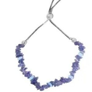 Tanzanite & Blue Opal Sterling Silver Bolo Bracelet